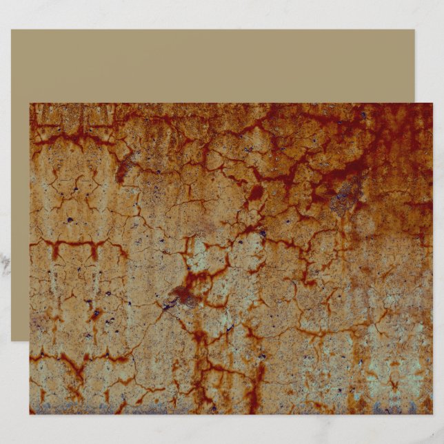 Texture Orange Rust Vintage Rustic Decoupage (Front/Back)