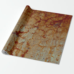 Texture Orange Rust Vintage Rustic Decoupage Wrapping Paper