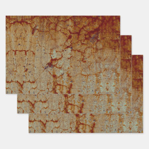 Texture Orange Rust Vintage Rustic Decoupage Wrapping Paper Sheet