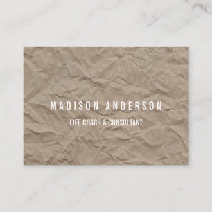 Texture Paper Minimalist Modern Life Coach Business Card