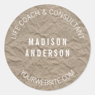 Texture Paper Minimalist Modern Simple Design Classic Round Sticker