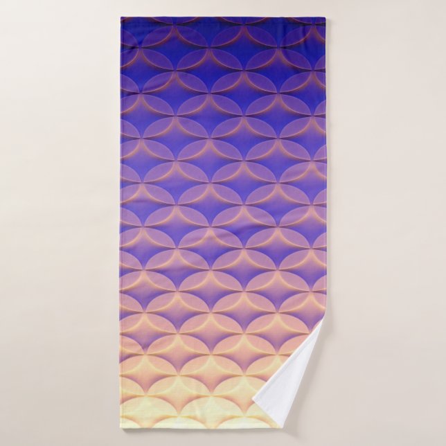 Texture Pattern Blue Yellow Trendy Bath Towel (Bath Towel)