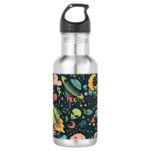 Texture Patterns Aliens Rockets Space 532 Ml Water Bottle