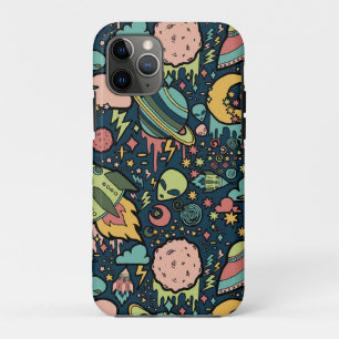 Texture Patterns Aliens Rockets Space Case-Mate iPhone Case