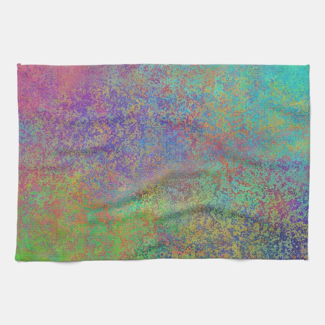 Texture Purple turquoise copper abstract Tea Towel (Horizontal)