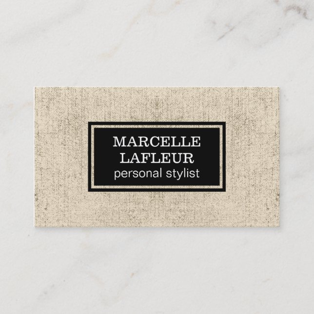 Texture | Rustic | Black Business Card (Front)
