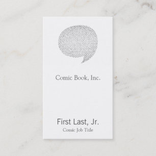 Texture Style Comic Speech Bubble Business Card
