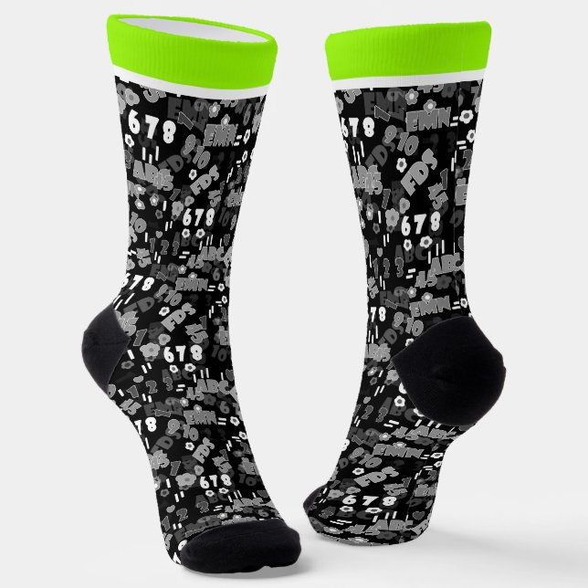 Texture teaching mathematics physics study school socks (Angled)