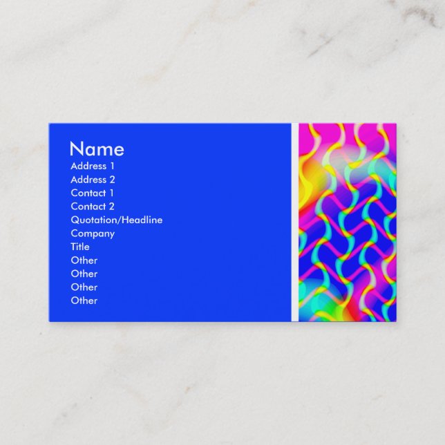 Texture Tone (Beautiful Waves) - Blue II Business Card (Front)