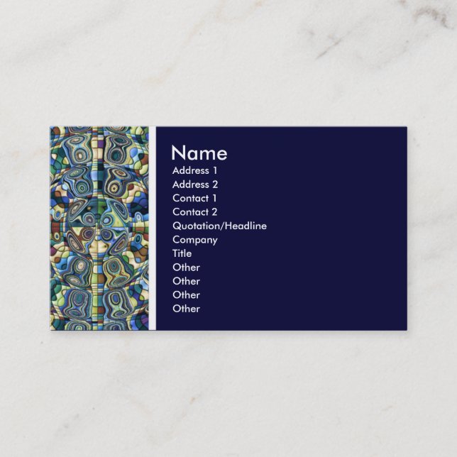 Texture Tone (Blue Abstract Pond) - II Business Card (Front)