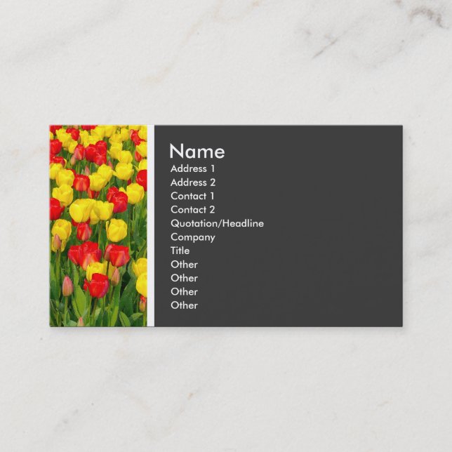 Texture Tone (Colourful Tulips) Business Card (Front)