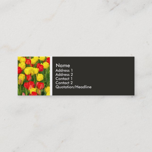 Texture Tone - Colourful Tulips Mini Business Card (Front)