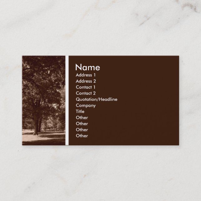 Texture Tone (In the Park) Business Card (Front)