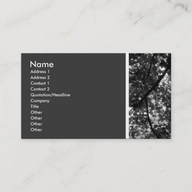 Texture Tone (In the trees) II Business Card (Front)