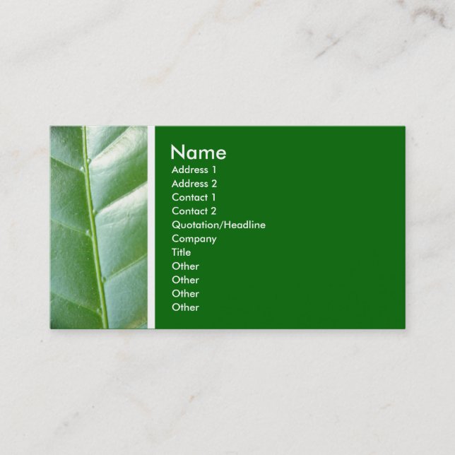 Texture Tone (Maartent leaf) Business Card (Front)