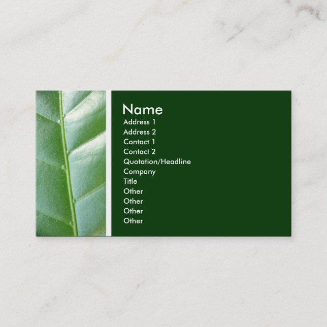 Texture Tone (Maartent leaf) - Customised Business Card (Front)