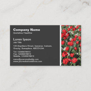 Texture Tone - Red Tulips Business Card