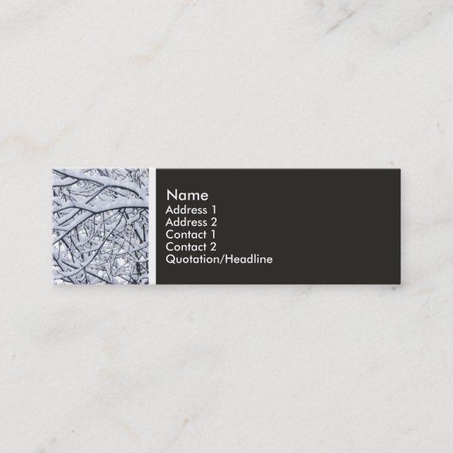 Texture Tone - Snowy Branches Mini Business Card (Front)