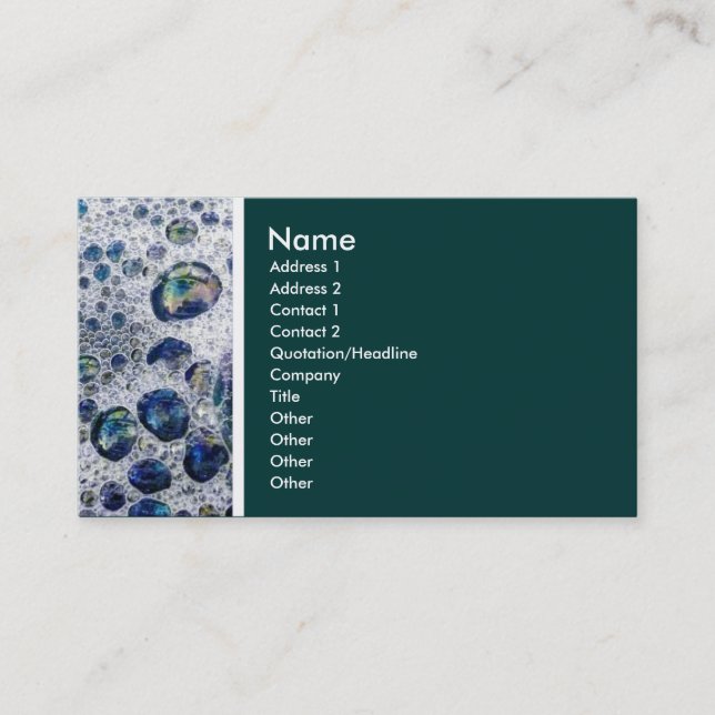 Texture Tone (Soap Suds) - Customised Business Card (Front)