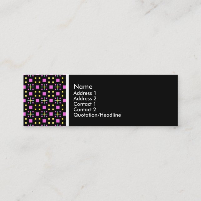 Texture Tone - Terrazzo Pattern 011 - Black Mini Business Card (Front)