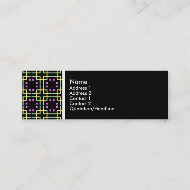 Texture Tone - Terrazzo Pattern 012 - Black Mini Business Card (Front)