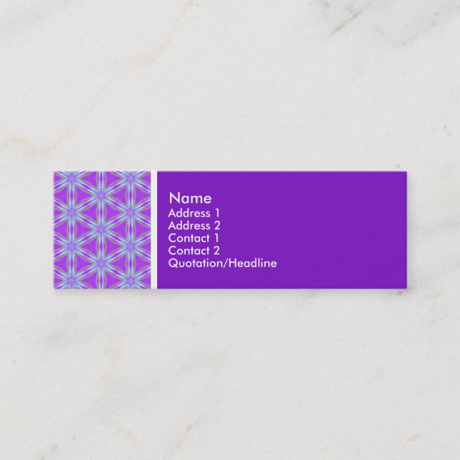Texture Tone - Terrazzo Pattern 02 - Purple Mini Business Card (Front)