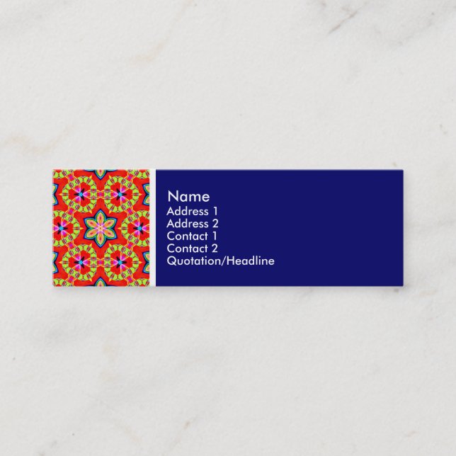 Texture Tone - Terrazzo Pattern 03 - Dark Blue Mini Business Card (Front)