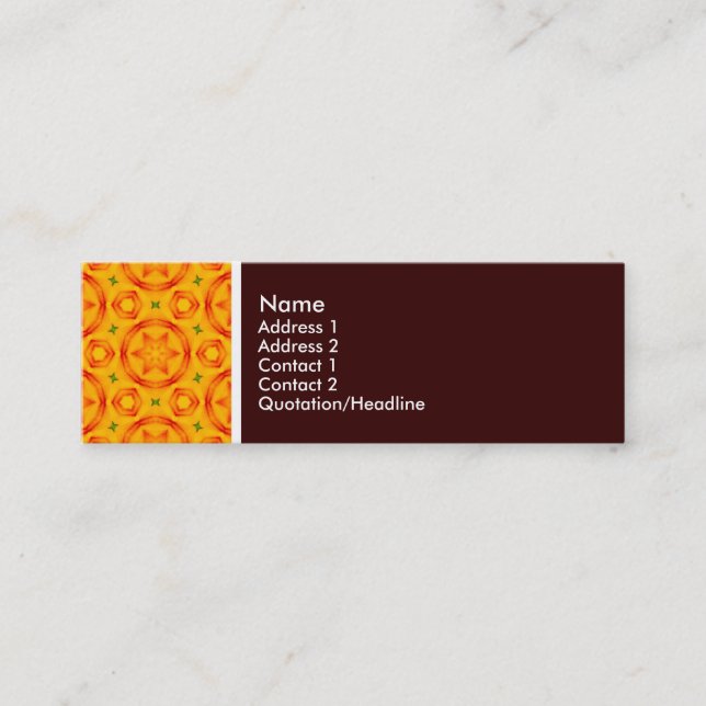 Texture Tone - Terrazzo Pattern 05 - Dark Brown Mini Business Card (Front)