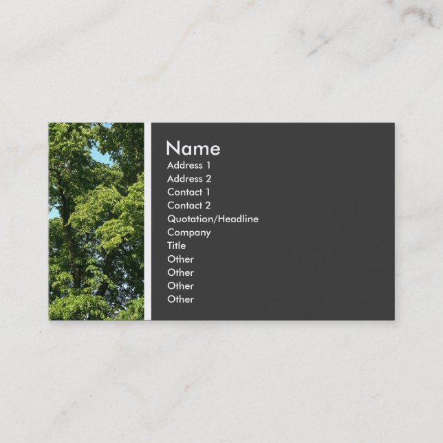 Texture Tone (Trees) Business Card (Front)