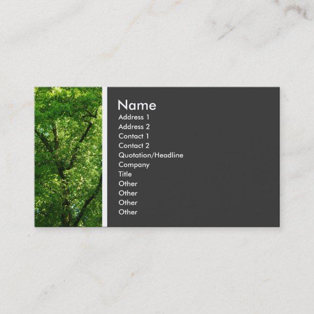 Texture Tone (Trees III) Business Card (Front)