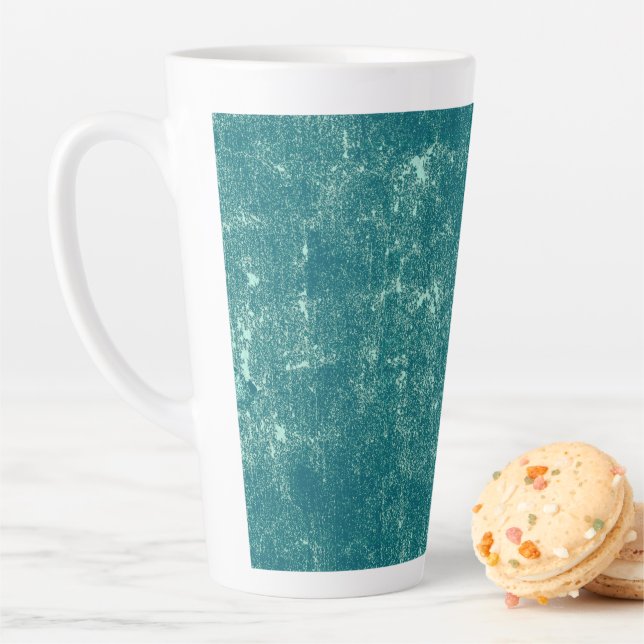 Texture Vintage Teal Green Chic Pattern Latte Mug (In Situ)