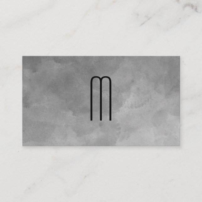 Texture Watercolor Monogram Business Card (Front)