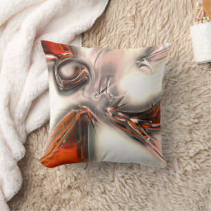 Texture with intense orange and pearly or metallic cushion