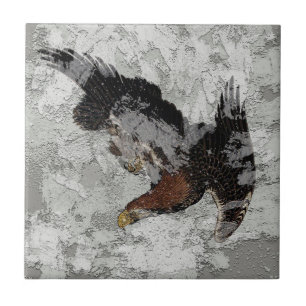 Texture with Japanese eagle Ceramic Tile