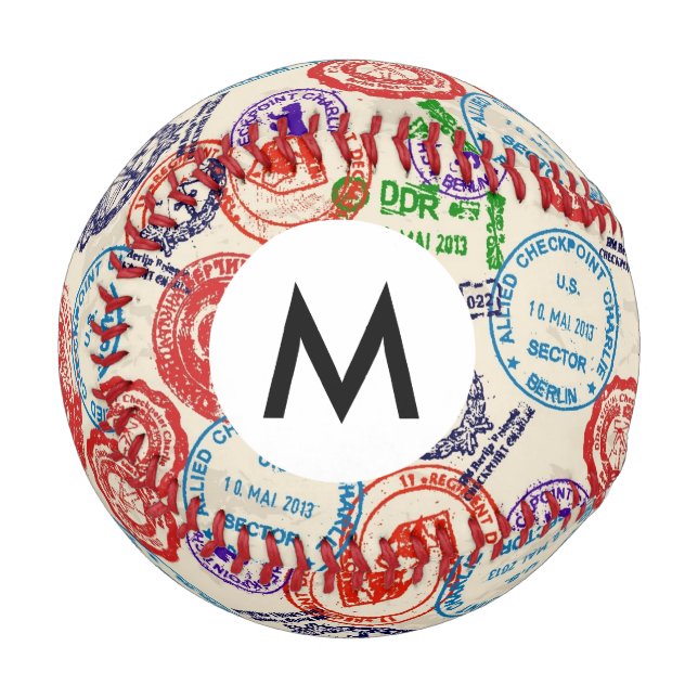 Texture with real stamps. baseball (Front Left)