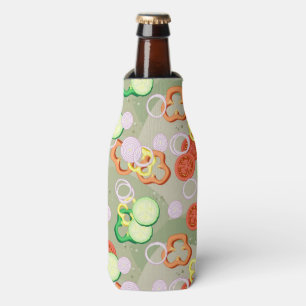 Texture With Slices Of Vegetables Bottle Cooler