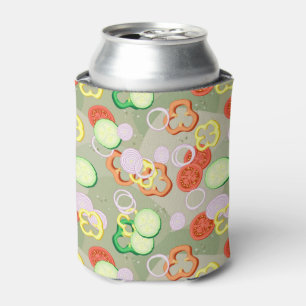 Texture With Slices Of Vegetables Can Cooler