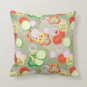 Texture With Slices Of Vegetables Cushion