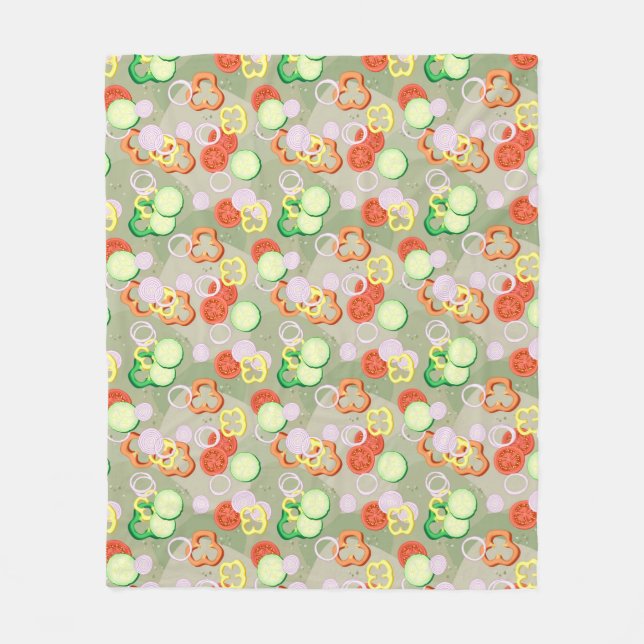 Texture With Slices Of Vegetables Fleece Blanket (Front)