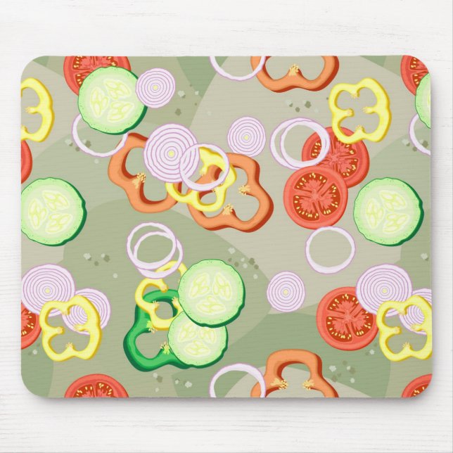 Texture With Slices Of Vegetables Mouse Pad (Front)