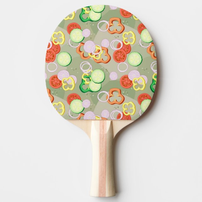 Texture With Slices Of Vegetables Ping Pong Paddle (Front)