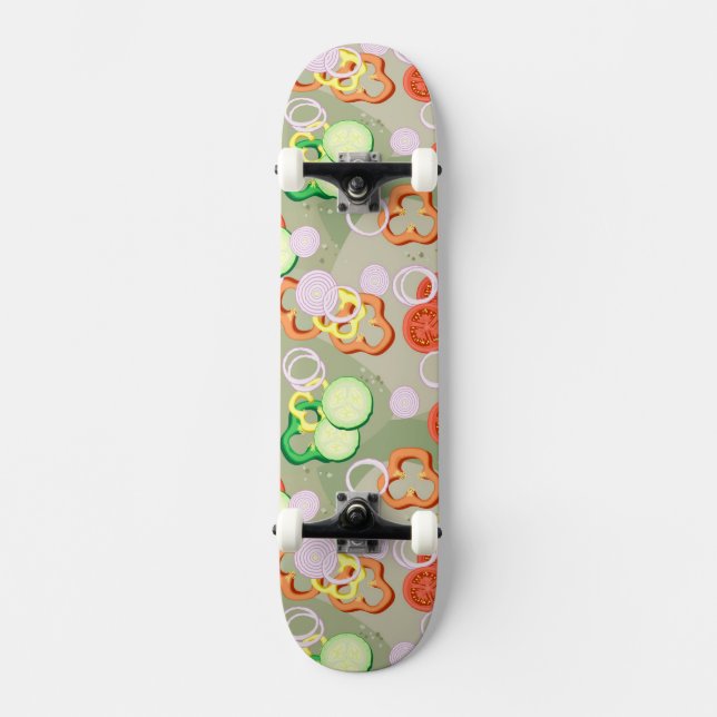 Texture With Slices Of Vegetables Skateboard (Front)