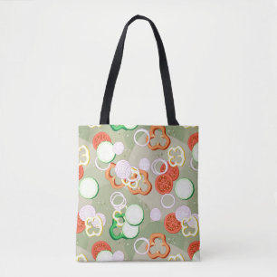 Texture With Slices Of Vegetables Tote Bag