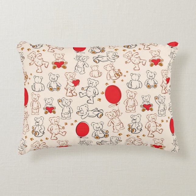 Texture With Teddy Bears Decorative Cushion (Front)