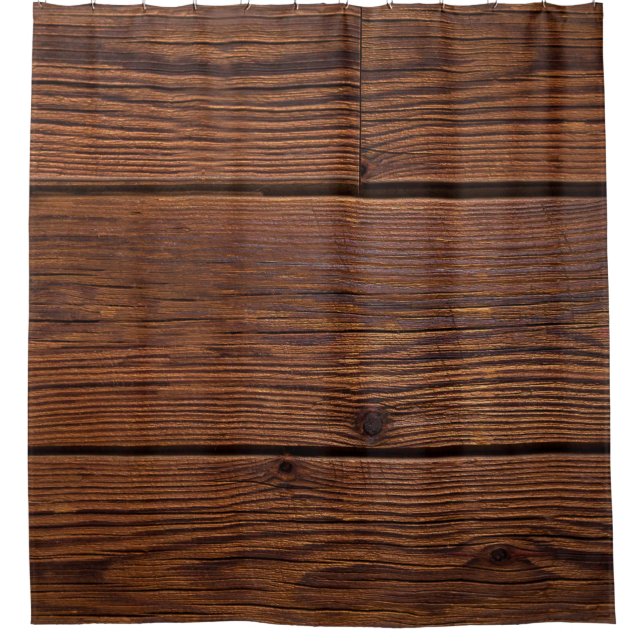 Texture wood grain weathered washed shower curtain (Front)