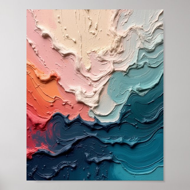 Textured Abstract Wall Art with Bold Brush Strokes (Front)