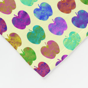Textured Apples Bright Colours Fleece Blanket