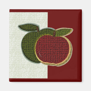 Textured Apples (mint/cranberryi) Magnet