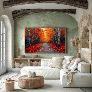 Textured Autumn Forest Art Print for Cosy Home