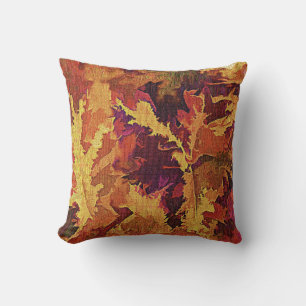 Textured Autumn Leaves Abstract Cushion